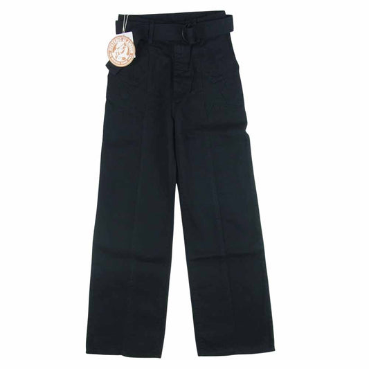 HYSTERIC GLAMOUR ヒステリックグラマー 01201AP09 スター パッチ ワイド デニム パンツ レディース ブラック系 24inch【新古品】【未使用】【中古】