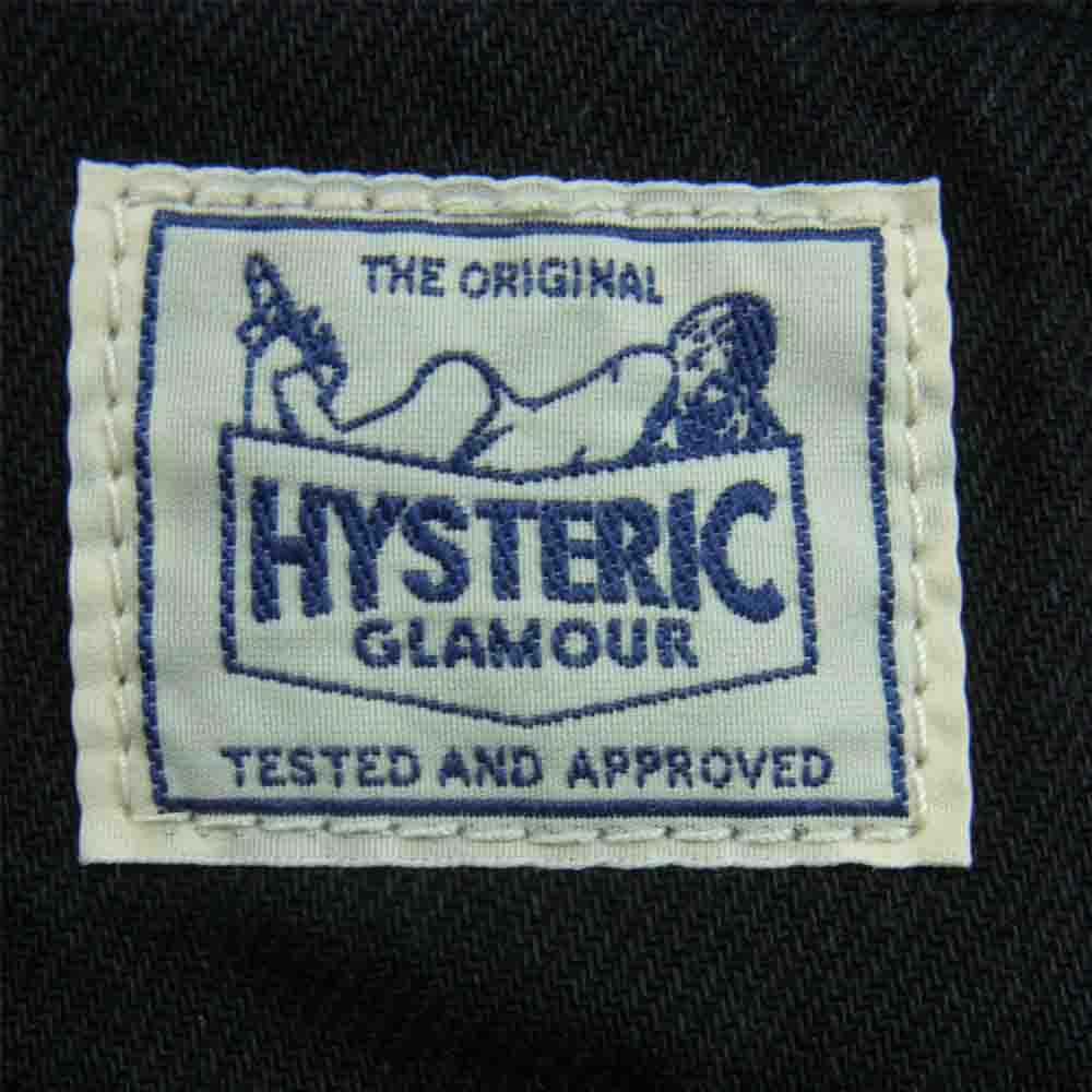 HYSTERIC GLAMOUR ヒステリックグラマー 01201AP09 スター パッチ ワイド デニム パンツ レディース ブラック系 24inch【新古品】【未使用】【中古】
