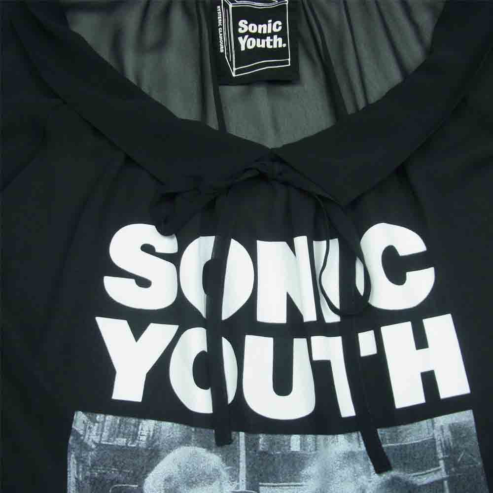 HYSTERIC GLAMOUR ヒステリックグラマー 21SS 01211AH07 SONIC YOUTH HERE WHERE ジャージー ブラウス レディース ブラック系 FREE【新古品】【未使用】【中古】