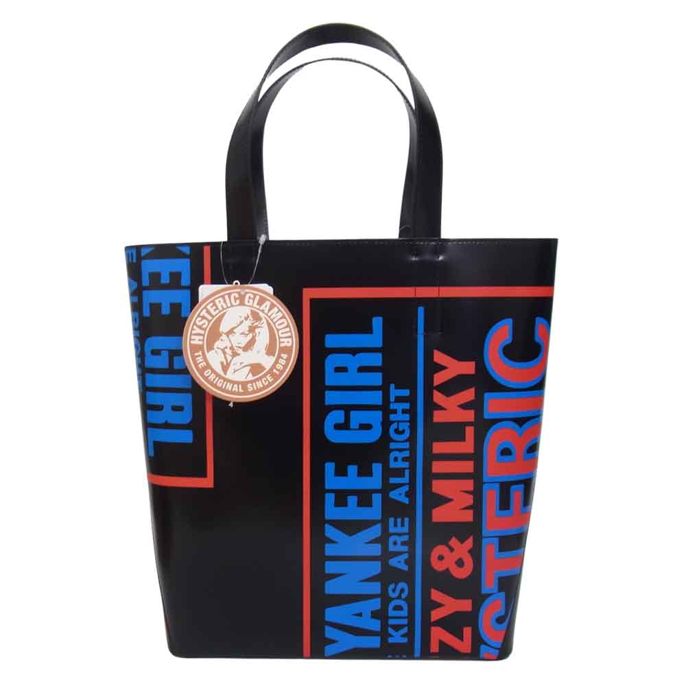 HYSTERIC GLAMOUR ヒステリックグラマー 01211QB03 DIZZY ＆ MILKY レザー トート バッグ ブラック系【美品】【中古】