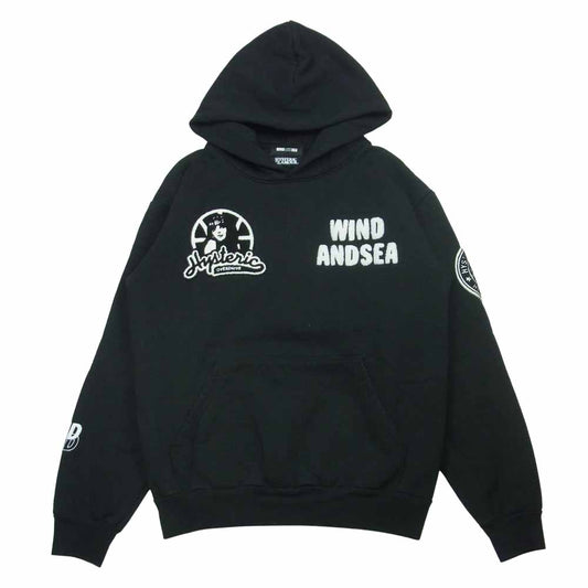 HYSTERIC GLAMOUR ヒステリックグラマー 20AW WDS-HYS-02 × WIND AND SEA ウィンダンシー HOODIE フーディー パーカー ブラック系 M【中古】