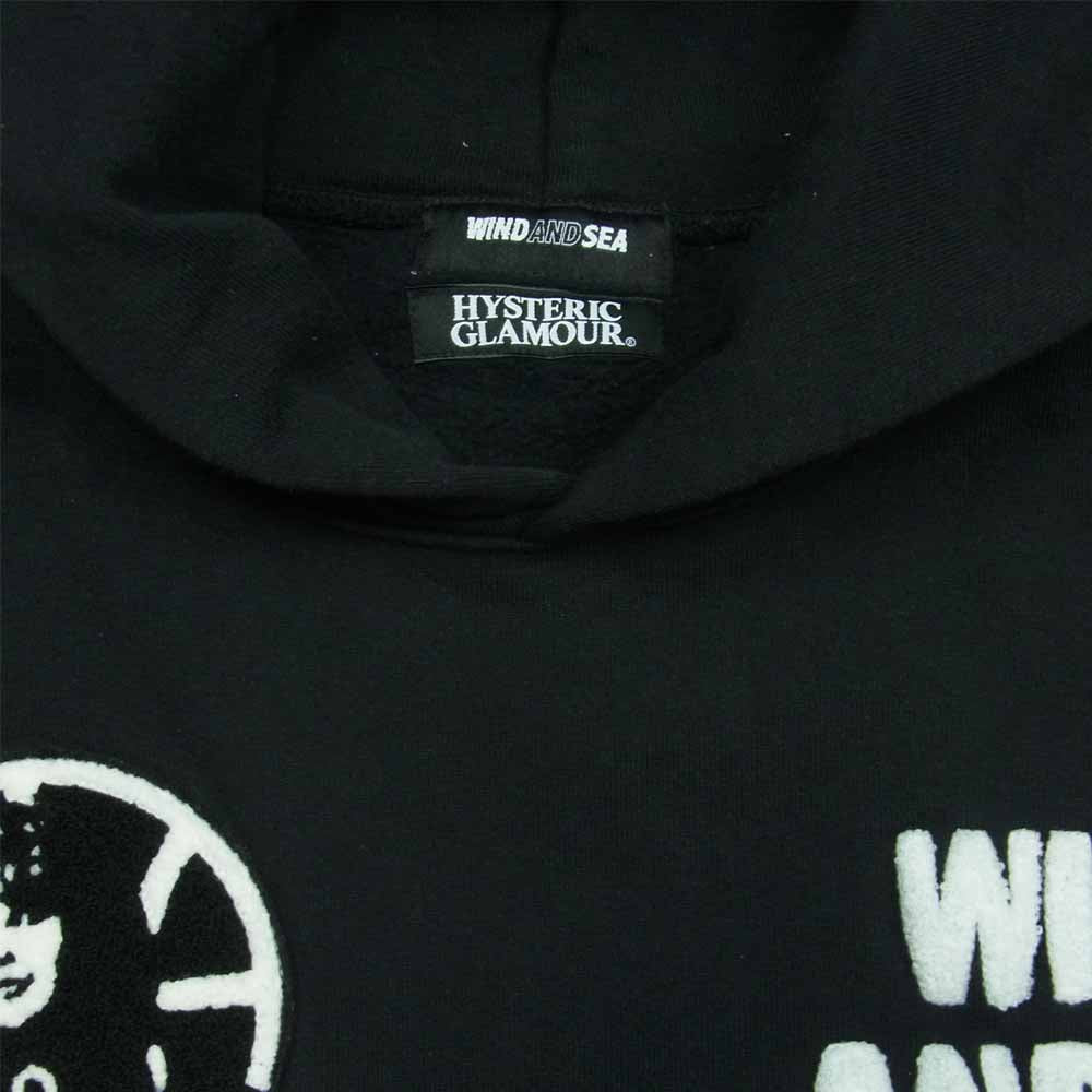 HYSTERIC GLAMOUR ヒステリックグラマー 20AW WDS-HYS-02 × WIND AND SEA ウィンダンシー HOODIE フーディー パーカー ブラック系 M【中古】