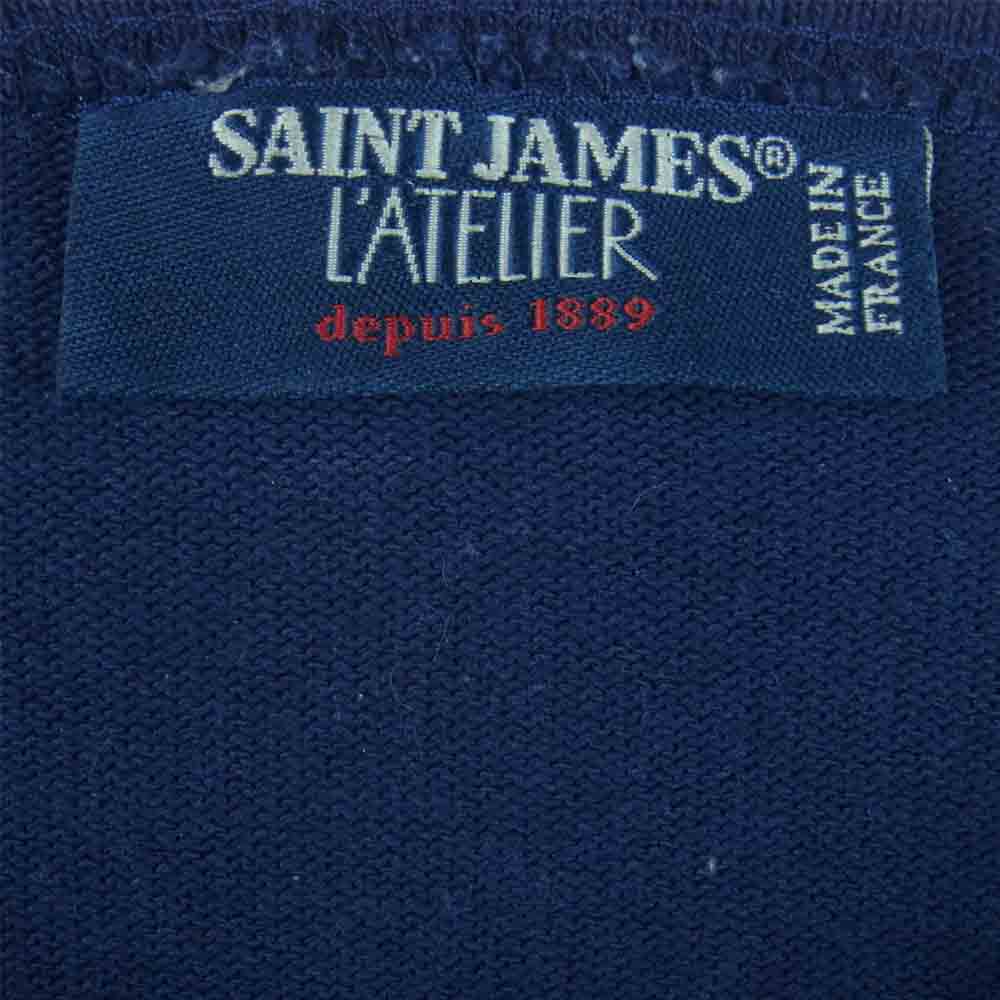SAINT JAMES セントジェームス GUILDO L/S BASQUE SHIRTS ギルド ウエッソン バスク シャツ カットソー ネイビー系 36 3【中古】