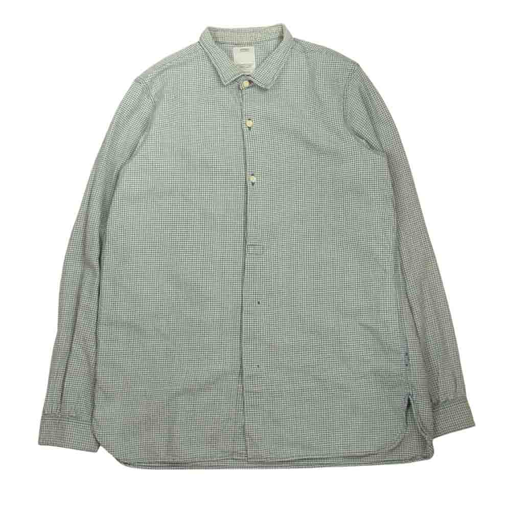 VISVIM ビズビム 14SS 0114105011021 LONG RIDER INDIGO CHECK SHIRT L/S. ロング ライダー インディゴ チェック 長袖 シャツ ブルー系 S【中古】