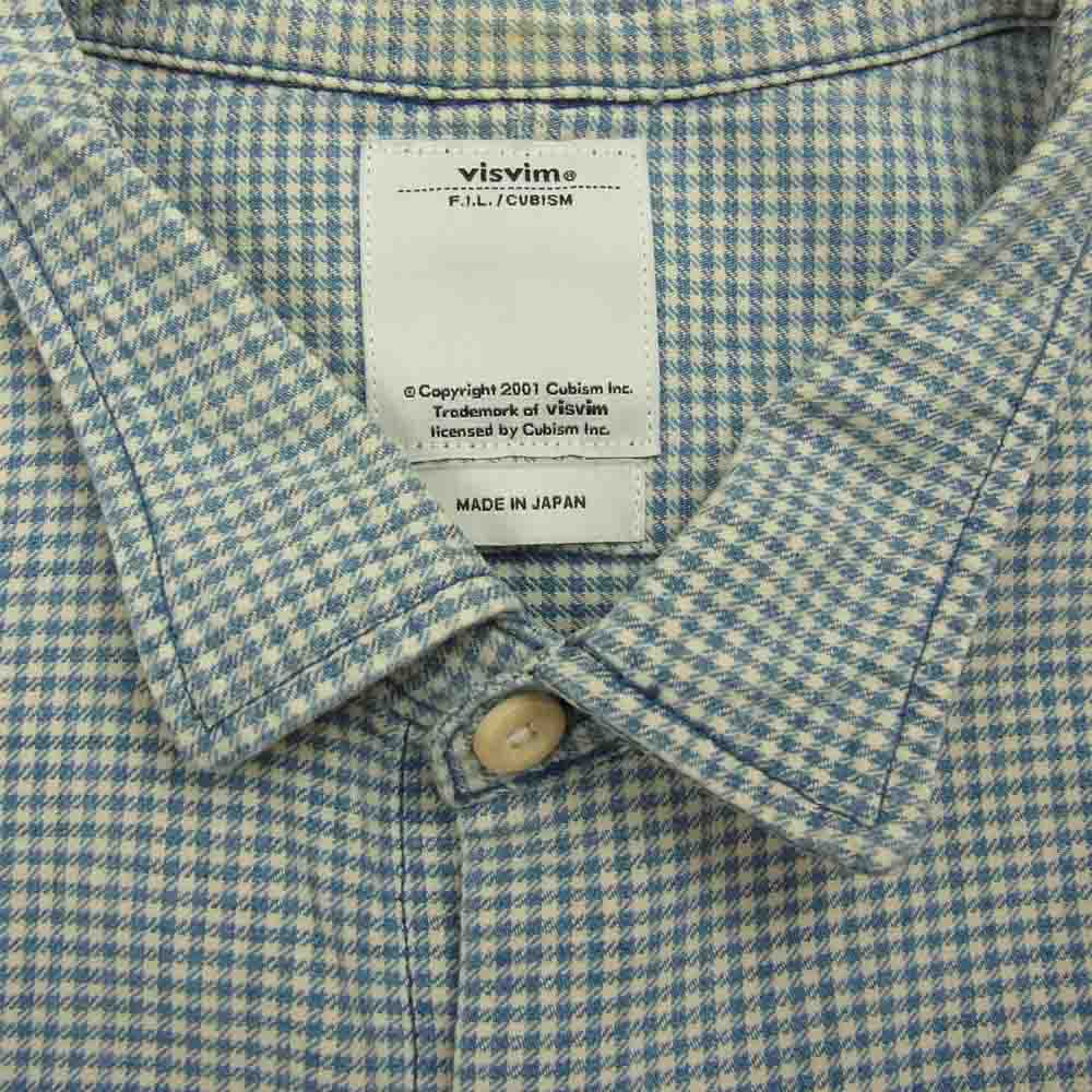 VISVIM ビズビム 14SS 0114105011021 LONG RIDER INDIGO CHECK SHIRT L/S. ロング ライダー インディゴ チェック 長袖 シャツ ブルー系 S【中古】