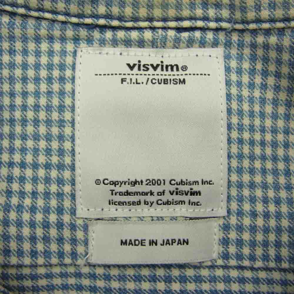 VISVIM ビズビム 14SS 0114105011021 LONG RIDER INDIGO CHECK SHIRT L/S. ロング ライダー インディゴ チェック 長袖 シャツ ブルー系 S【中古】