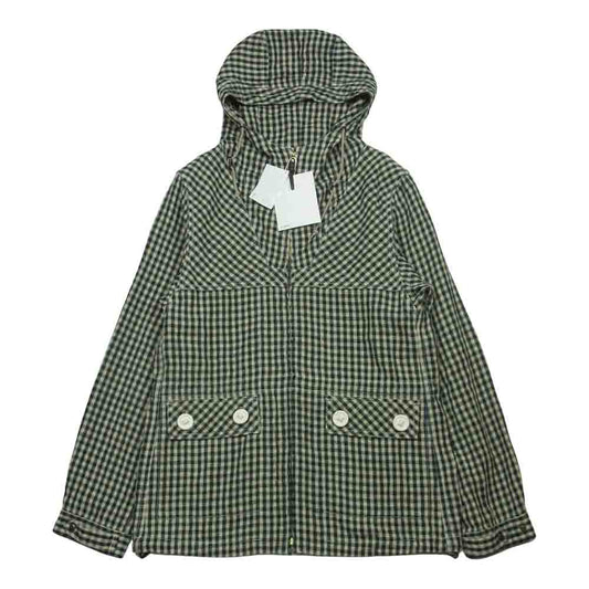 VISVIM ビズビム 12SS 0112105013029 CURSO PARKA リネン ヘンプ チェック フード パーカー ジャケット ベージュ系 ダークグリーン系 2【中古】