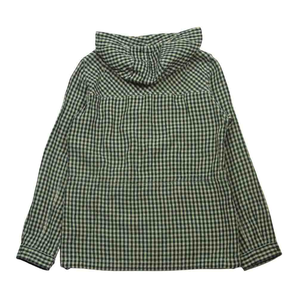 VISVIM ビズビム 12SS 0112105013029 CURSO PARKA リネン ヘンプ チェック フード パーカー ジャケット ベージュ系 ダークグリーン系 2【中古】