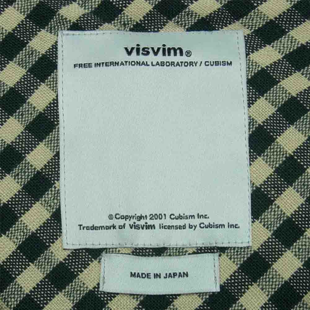 VISVIM ビズビム 12SS 0112105013029 CURSO PARKA リネン ヘンプ チェック フード パーカー ジャケット ベージュ系 ダークグリーン系 2【中古】