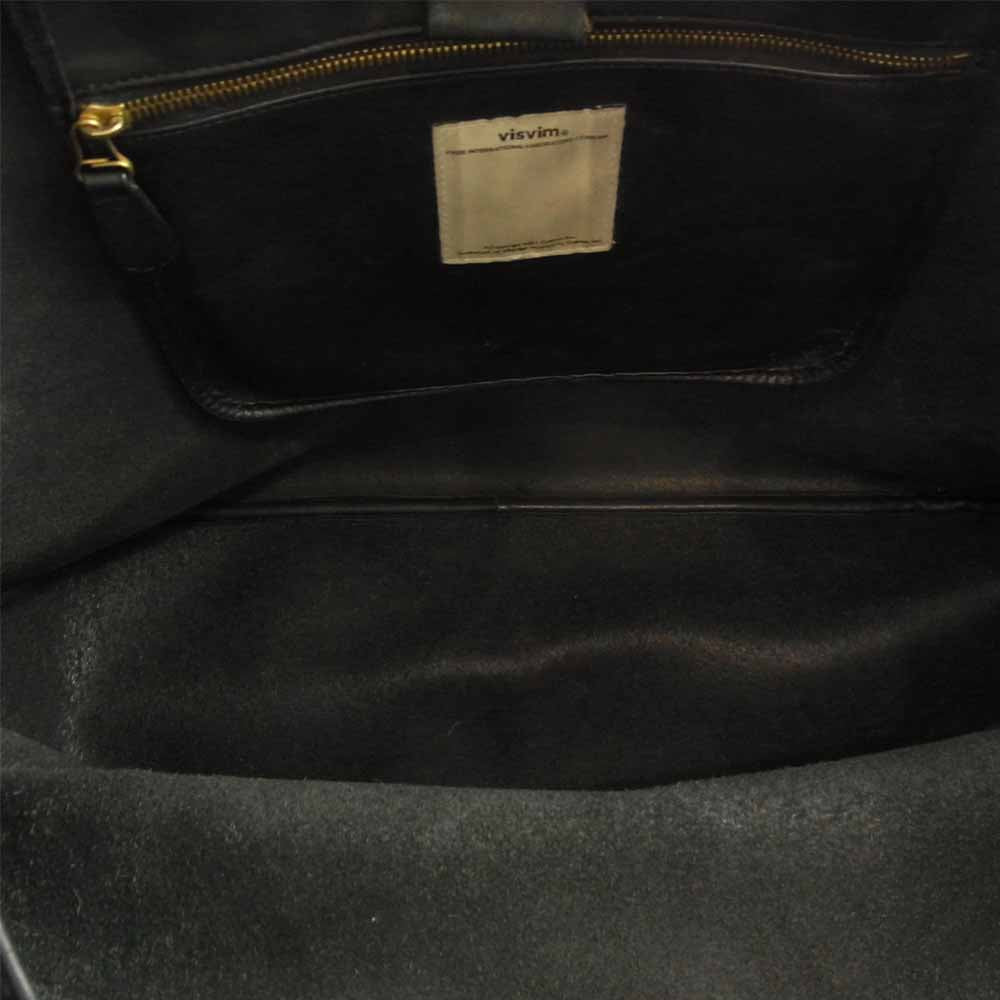 VISVIM ビズビム 15AW 0115203003063 VEGGIE HOMER TOTE L レザー トート バッグ ブラック系【中古】
