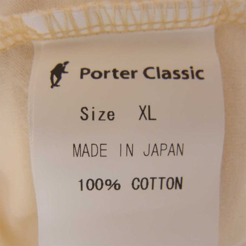 PORTER CLASSIC ポータークラシック HAND WORK CLASSIC T-SHIRT TICKET TAG DRIVE IN THEATER プリント Tシャツ オフホワイト系 XL【中古】