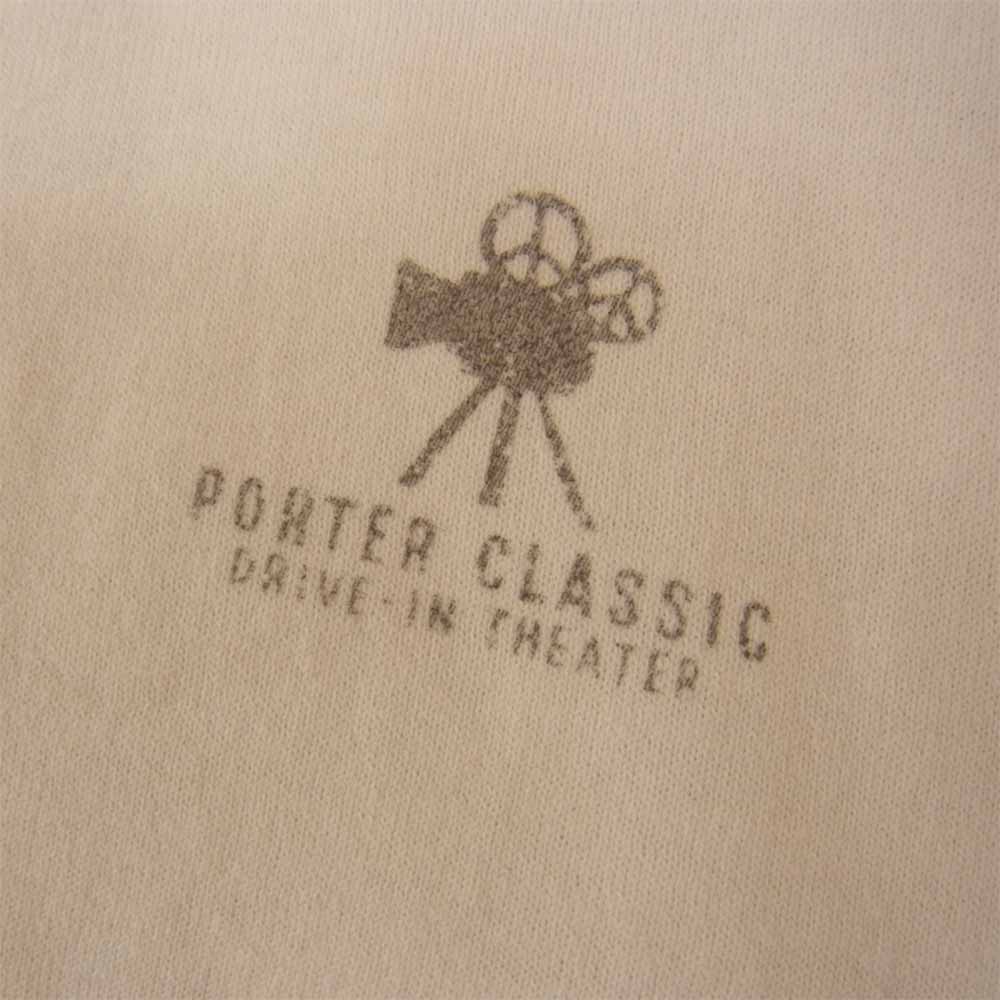 PORTER CLASSIC ポータークラシック HAND WORK CLASSIC T-SHIRT TICKET TAG DRIVE IN THEATER プリント Tシャツ オフホワイト系 XL【中古】