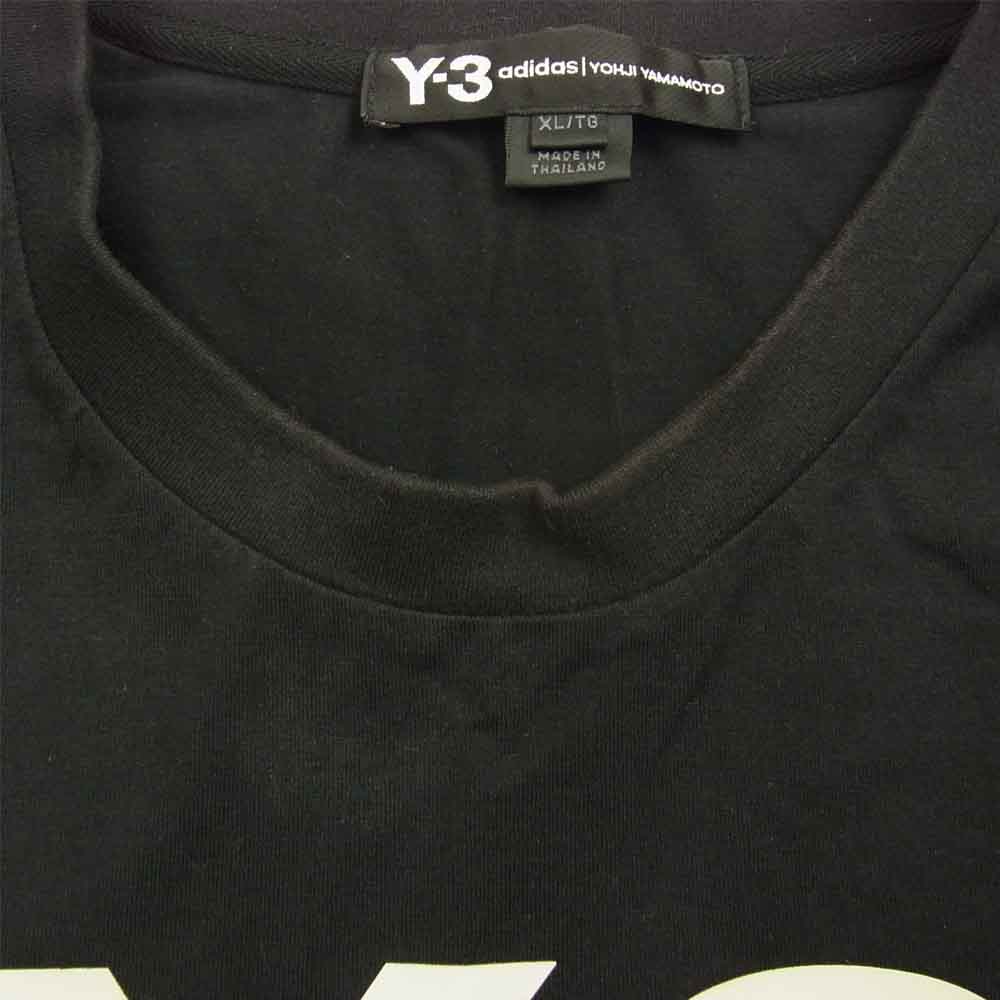 Yohji Yamamoto ヨウジヤマモト Y-3 ワイスリー FJ0409 Stacked Logo Short Sleeve Tee スタック ロゴプリント Tシャツ ブラック系 XL【中古】