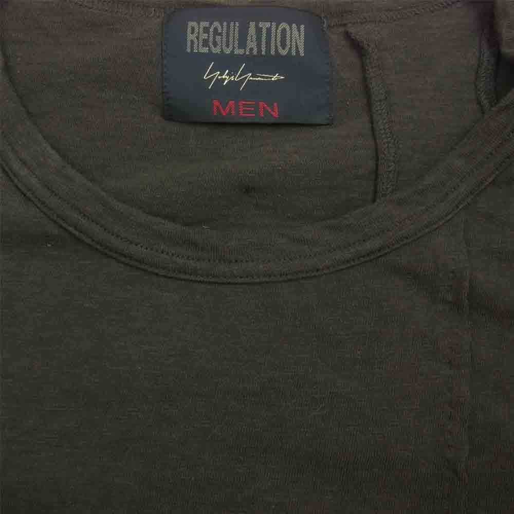 Yohji Yamamoto ヨウジヤマモト REGULATION MEN 21SS HG-T53-080 RAFCOT PLAIN STITCH VERTICAL COMBI SHORT SLEEVES 切替 カットソー グレー系 3【中古】