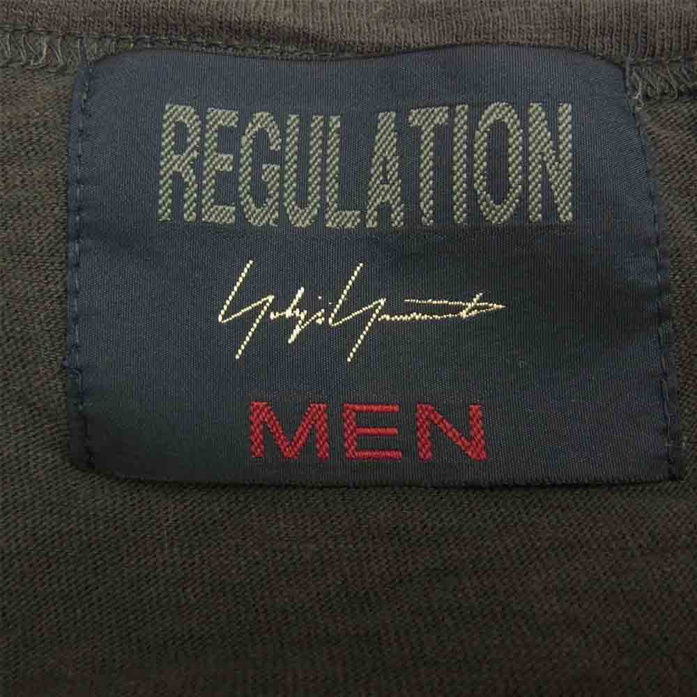 Yohji Yamamoto ヨウジヤマモト REGULATION MEN 21SS HG-T53-080 RAFCOT PLAIN STITCH VERTICAL COMBI SHORT SLEEVES 切替 カットソー グレー系 3【中古】