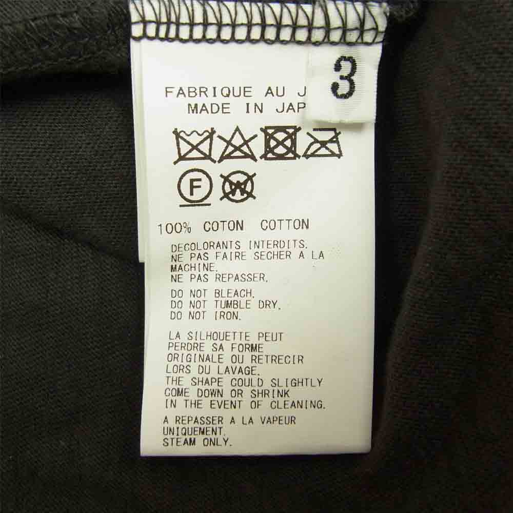 Yohji Yamamoto ヨウジヤマモト REGULATION MEN 21SS HG-T53-080 RAFCOT PLAIN STITCH VERTICAL COMBI SHORT SLEEVES 切替 カットソー グレー系 3【中古】