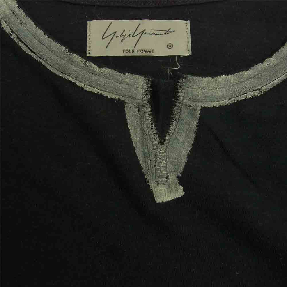 Yohji Yamamoto ヨウジヤマモト POUR HOMME プールオム 17SS HD-T17-093 プリント加工 カットソー ブラック系 3【中古】