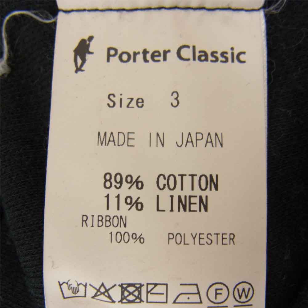 PORTER CLASSIC ポータークラシック SUMMER PILE T-SHIRT サマーパイル Tシャツ ブラック系 3【中古】
