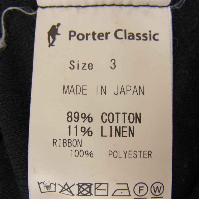 PORTER CLASSIC ポータークラシック SUMMER PILE T-SHIRT サマーパイル Tシャツ ブラック系 3【中古】