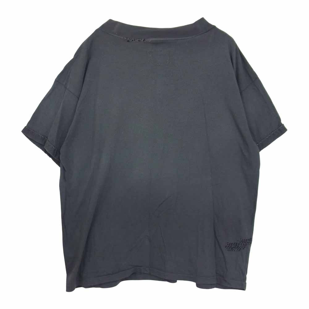 PORTER CLASSIC ポータークラシック HAND WORK HIGH NECK T-SHIRT ハンドワーク 刺し子 ハイネック Tシャツ グレー系 3【中古】