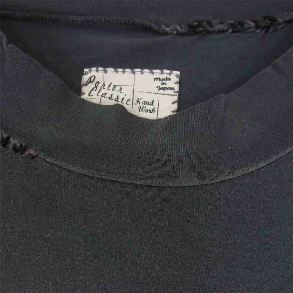 PORTER CLASSIC ポータークラシック HAND WORK HIGH NECK T-SHIRT ハンドワーク 刺し子 ハイネック Tシャツ グレー系 3【中古】