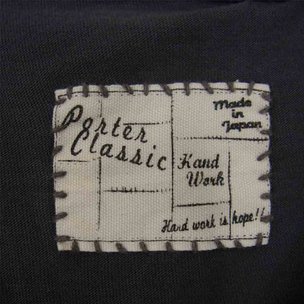 PORTER CLASSIC ポータークラシック HAND WORK HIGH NECK T-SHIRT ハンドワーク 刺し子 ハイネック Tシャツ グレー系 3【中古】