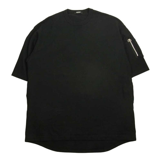 UNDERCOVER アンダーカバー 21AW UC2A4803-1 度詰アーミー BIG TEE 袖ジップ ビッグ Tシャツ ブラック系 4【中古】