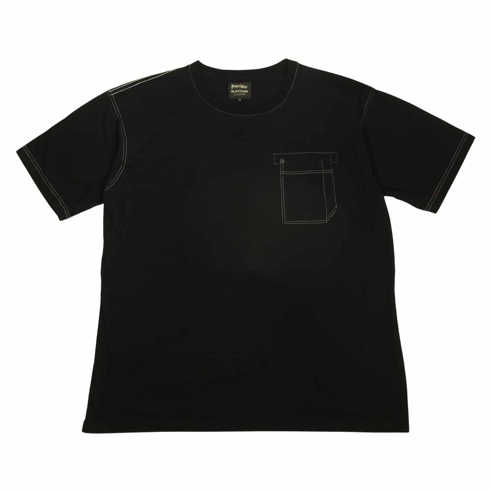 Yohji Yamamoto ヨウジヤマモト BLACK Scandal 21SS HG-T37-994 PEACE AND AFTER COLOR STITCH POCKET HALF SLEEVES TEE ポケット付 Tシャツ ブラック系 4【美品】【中古】
