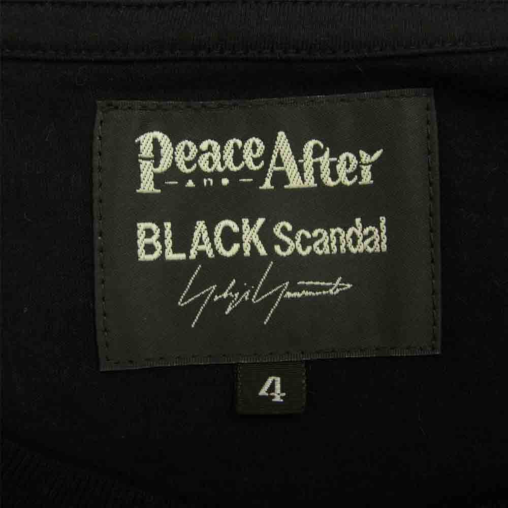 Yohji Yamamoto ヨウジヤマモト BLACK Scandal 21SS HG-T37-994 PEACE AND AFTER COLOR STITCH POCKET HALF SLEEVES TEE ポケット付 Tシャツ ブラック系 4【美品】【中古】