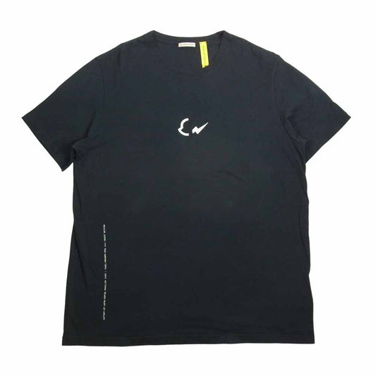 MONCLER モンクレール GENIUS ジーニアス fragment フラグメント モンクレールジャパンタグ MAGLIA T-SHIRT ロゴ刺繍 バックプリント Tシャツ ネイビー系 XXL【中古】