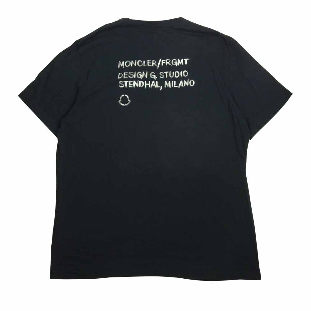 MONCLER モンクレール GENIUS ジーニアス fragment フラグメント モンクレールジャパンタグ MAGLIA T-SHIRT ロゴ刺繍 バックプリント Tシャツ ネイビー系 XXL【中古】