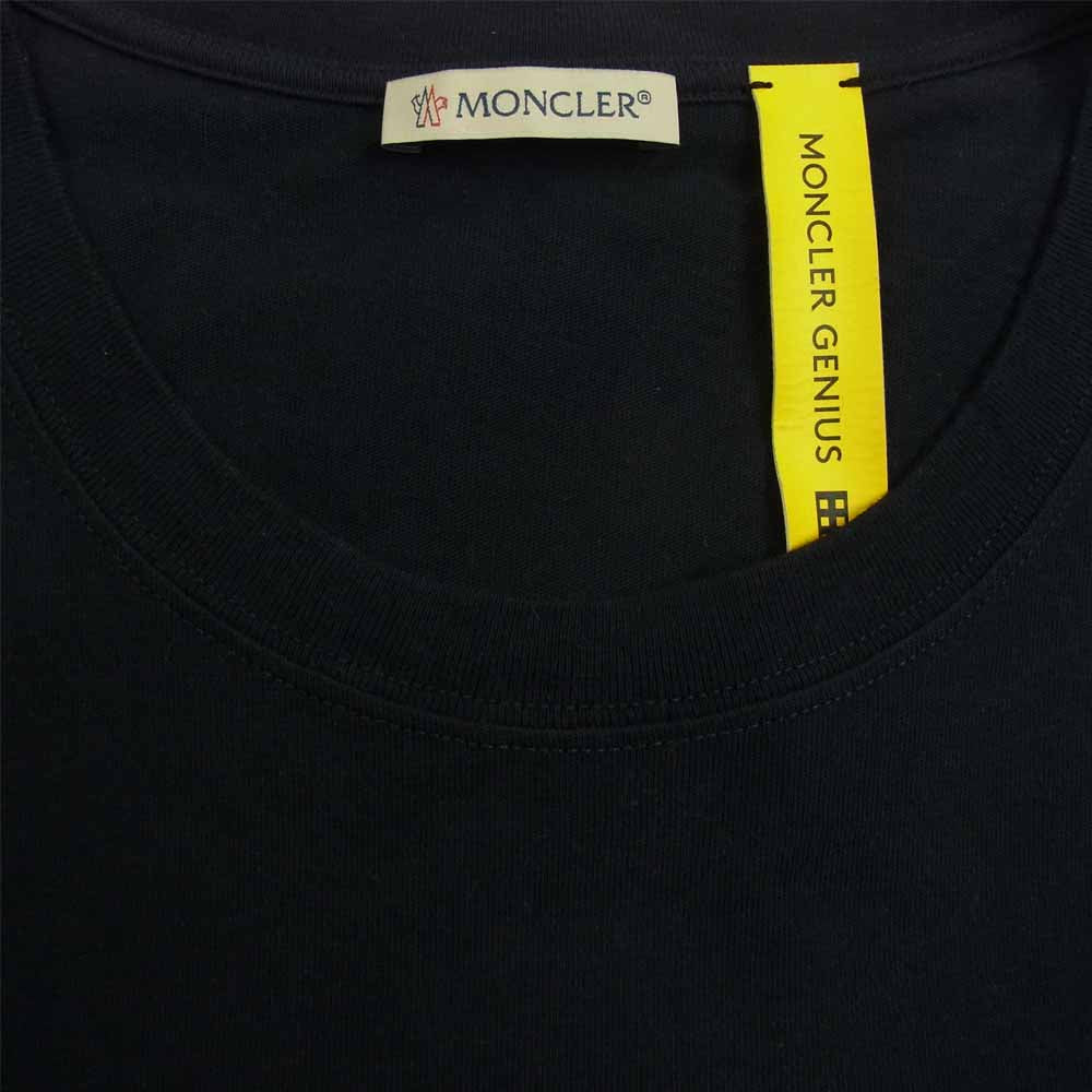 MONCLER モンクレール GENIUS ジーニアス fragment フラグメント モンクレールジャパンタグ MAGLIA T-SHIRT ロゴ刺繍 バックプリント Tシャツ ネイビー系 XXL【中古】