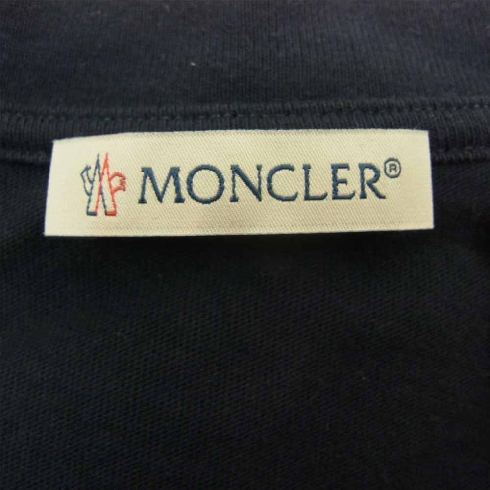 MONCLER モンクレール GENIUS ジーニアス fragment フラグメント モンクレールジャパンタグ MAGLIA T-SHIRT ロゴ刺繍 バックプリント Tシャツ ネイビー系 XXL【中古】