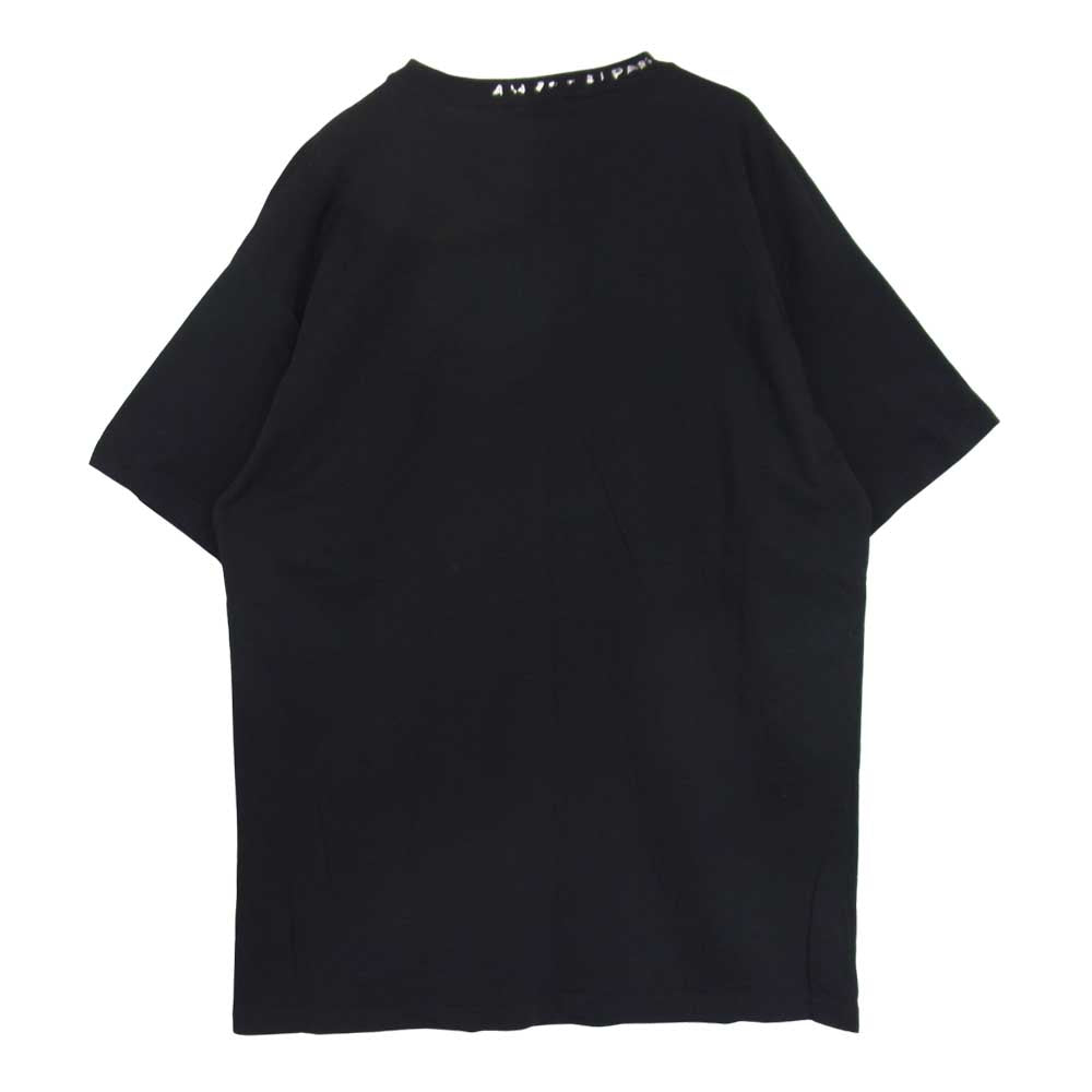 RAF SIMONS ラフシモンズ 20AW LIFE ON MARS BIG FIT T-SHIRT ネックプリント ビッグフィット Tシャツ ブラック系 L【美品】【中古】