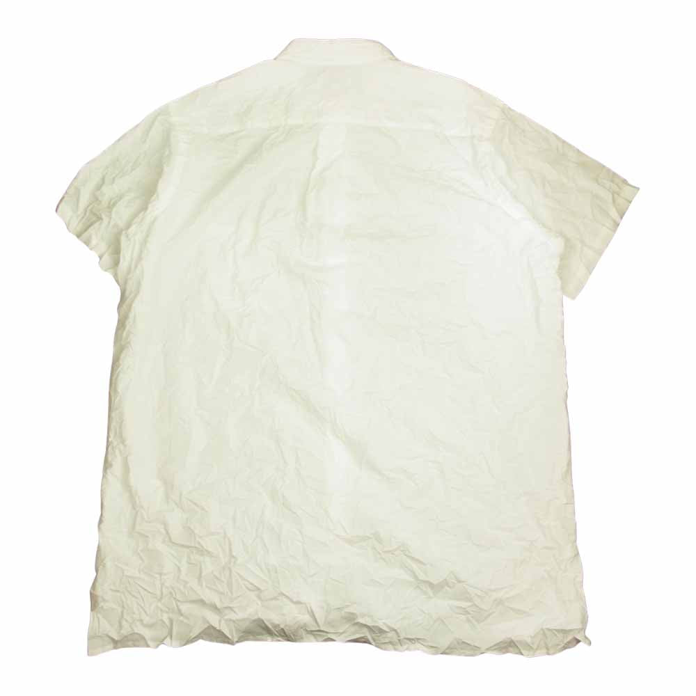Yohji Yamamoto ヨウジヤマモト POUR HOMME プールオム 21SS HG-B07-002 WRINKLE PROCESSING BROAD BIG BASIC HALF SLEEVES BLOUSE シワ加工 半袖 シャツ ホワイト系 4【美品】【中古】