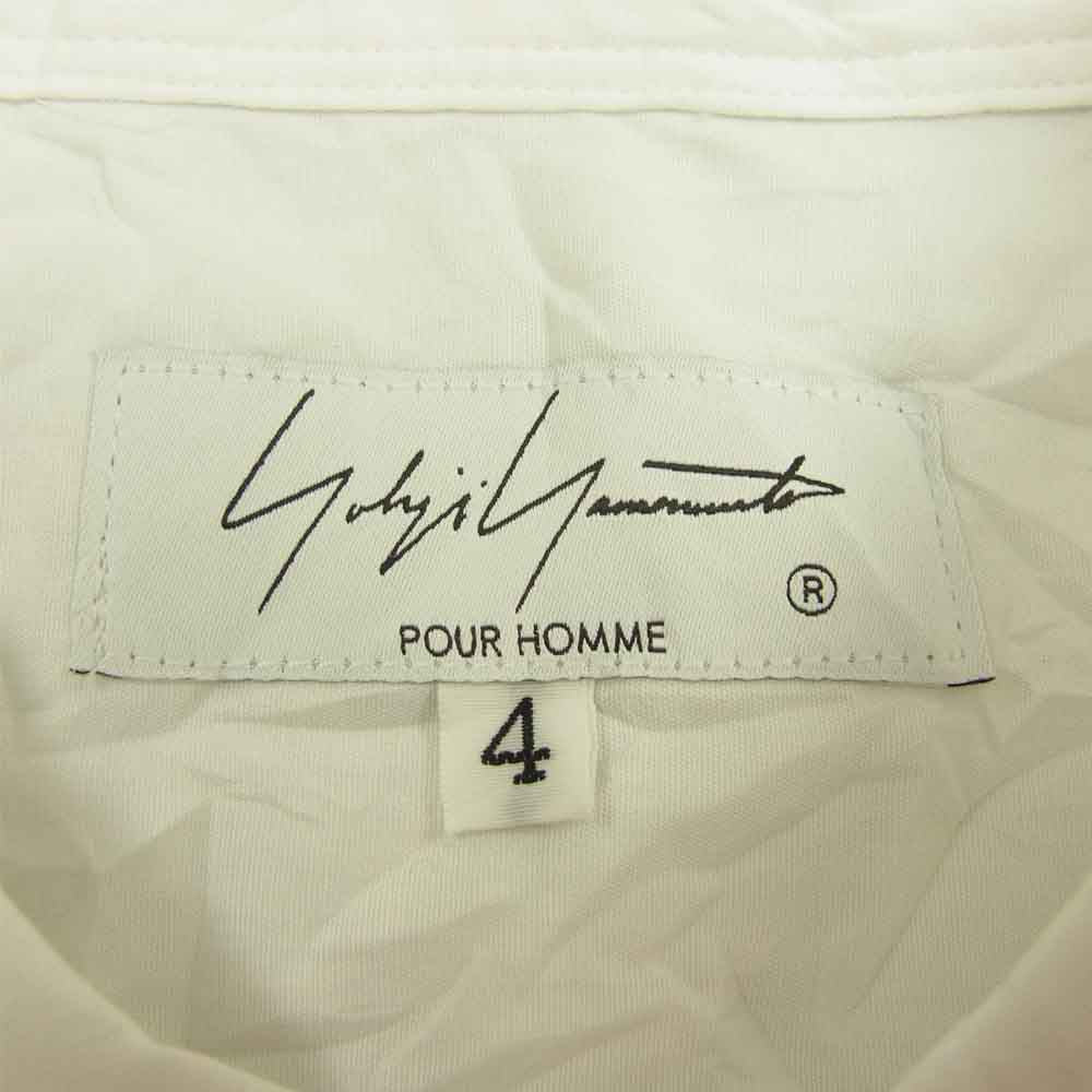 Yohji Yamamoto ヨウジヤマモト POUR HOMME プールオム 21SS HG-B07-002 WRINKLE PROCESSING BROAD BIG BASIC HALF SLEEVES BLOUSE シワ加工 半袖 シャツ ホワイト系 4【美品】【中古】