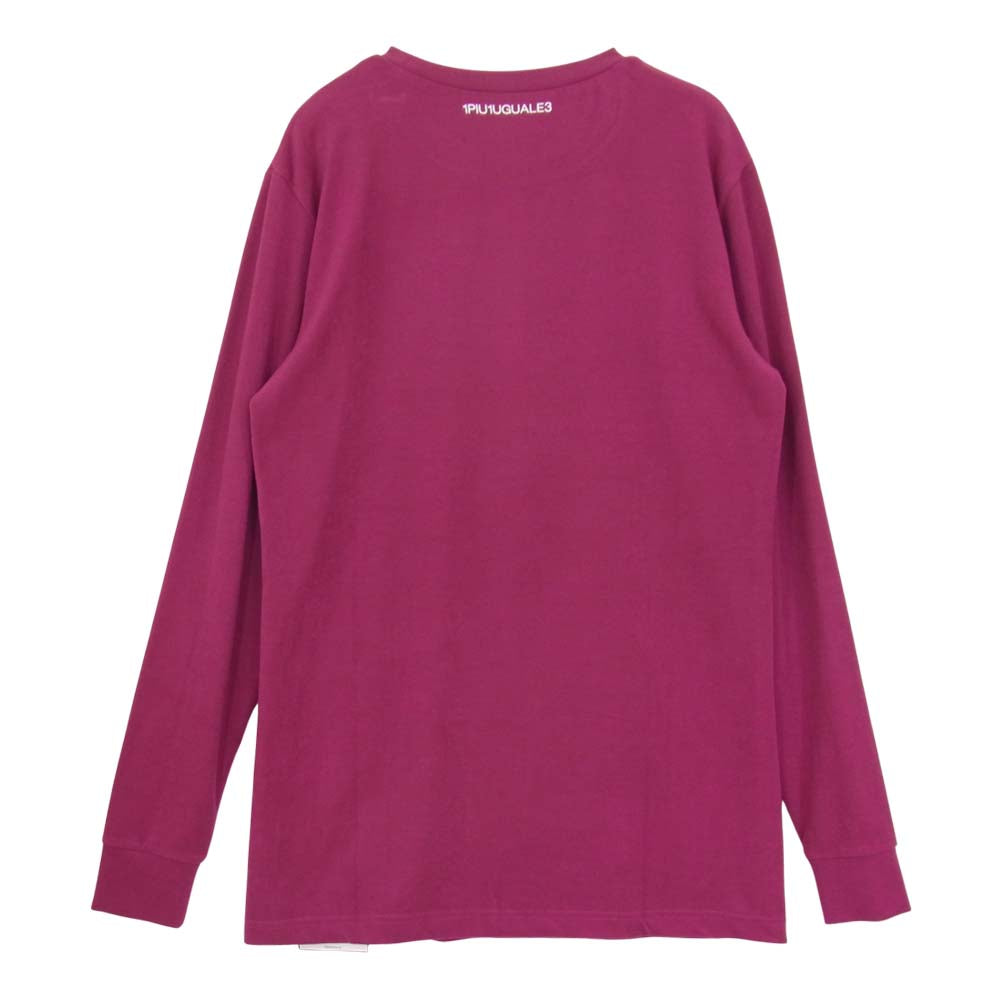 1piu1uguale3 ウノピュウノウグァーレトレ MRT039 CREW-NECK L/S クルーネック 長袖 Tシャツ ピンク系 44【美品】【中古】