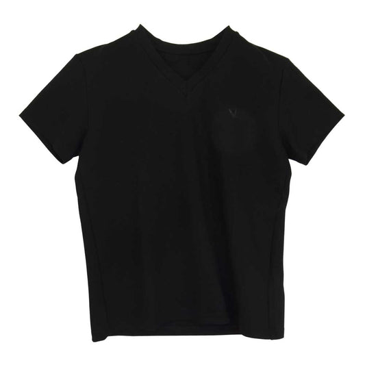 1piu1uguale3 ウノピュウノウグァーレトレ MRT245 KAPPA V-NECK T カッパ Vネック 半袖 Tシャツ ブラック系 Ⅶ【美品】【中古】