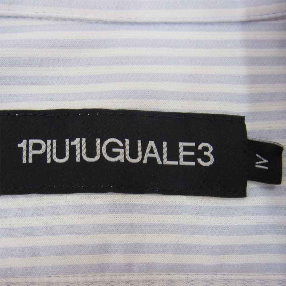 1piu1uguale3 ウノピュウノウグァーレトレ MRS125 STRIPE SHIRT ホリゾンタル カラー ストライプ カラーシャツ ライトブルー系 Ⅳ【美品】【中古】