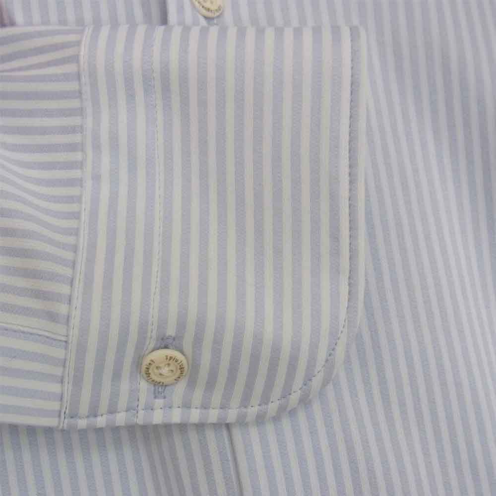 1piu1uguale3 ウノピュウノウグァーレトレ MRS125 STRIPE SHIRT ホリゾンタル カラー ストライプ カラーシャツ ライトブルー系 Ⅳ【美品】【中古】