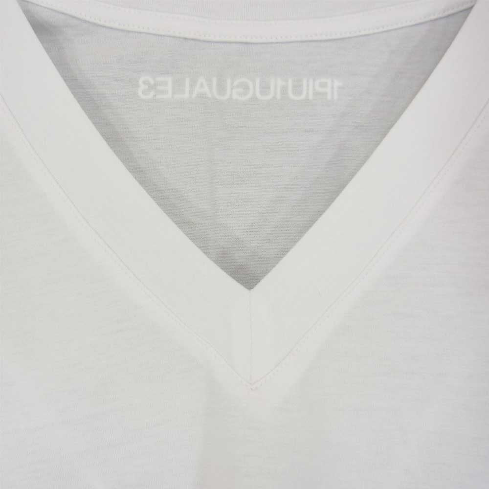 1piu1uguale3 ウノピュウノウグァーレトレ MRT240 S/S V-NECK T-SH CUT SEW Vネック 半袖 Tシャツ ホワイト系 Ⅳ【美品】【中古】