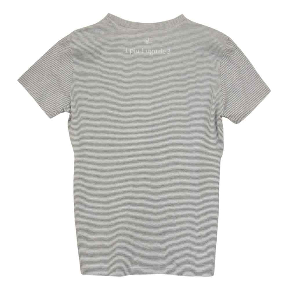 1piu1uguale3 ウノピュウノウグァーレトレ MRB230 glass V-neck 眼鏡モチーフ Vネック Tシャツ グレー系 V【美品】【中古】