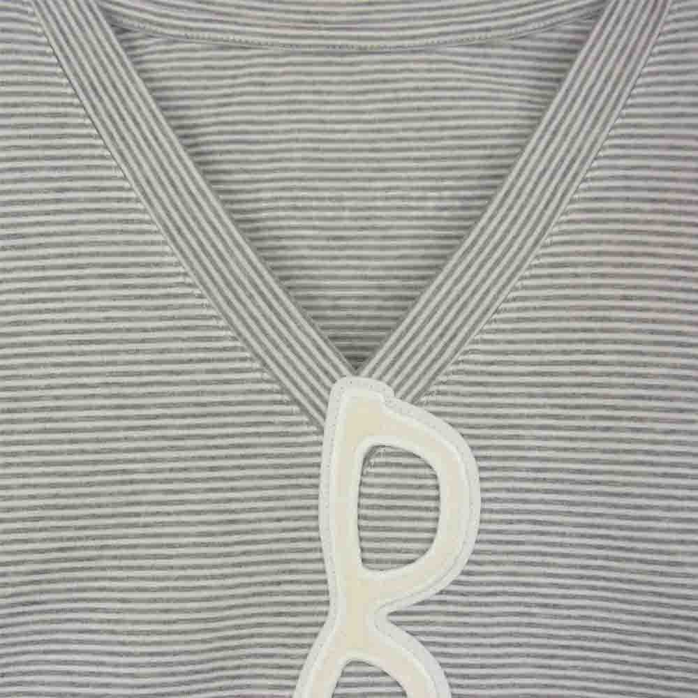 1piu1uguale3 ウノピュウノウグァーレトレ MRB230 glass V-neck 眼鏡モチーフ Vネック Tシャツ グレー系 V【美品】【中古】