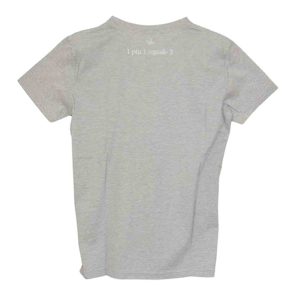 1piu1uguale3 ウノピュウノウグァーレトレ MRB230 glass V-neck 眼鏡モチーフ Vネック Tシャツ グレー系 V【美品】【中古】