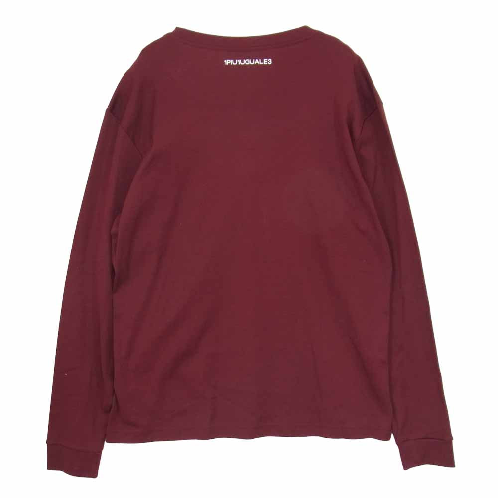 1piu1uguale3 ウノピュウノウグァーレトレ MRT174 DUAL WARM JERSEY L/S V-NECK デュアルウォームベア 天竺 Vネック 長袖 Tシャツ エンジ系 Ⅶ【美品】【中古】