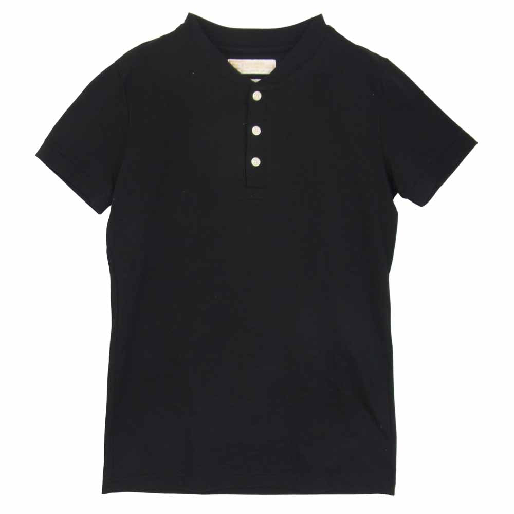1piu1uguale3 ウノピュウノウグァーレトレ MRT091 sea island cotton 海島綿 ヘンリーネック 半袖 Tシャツ ブラック系 V【美品】【中古】
