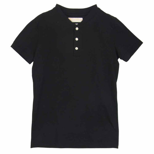 1piu1uguale3 ウノピュウノウグァーレトレ MRT091 sea island cotton 海島綿 ヘンリーネック 半袖 Tシャツ ブラック系 V【美品】【中古】