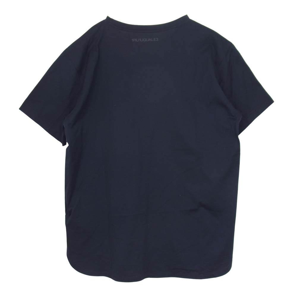 1piu1uguale3 ウノピュウノウグァーレトレ MRT228 ROUND BIG CREW ラウンド ビッグ クルーネック Tシャツ ネイビー系 V【美品】【中古】