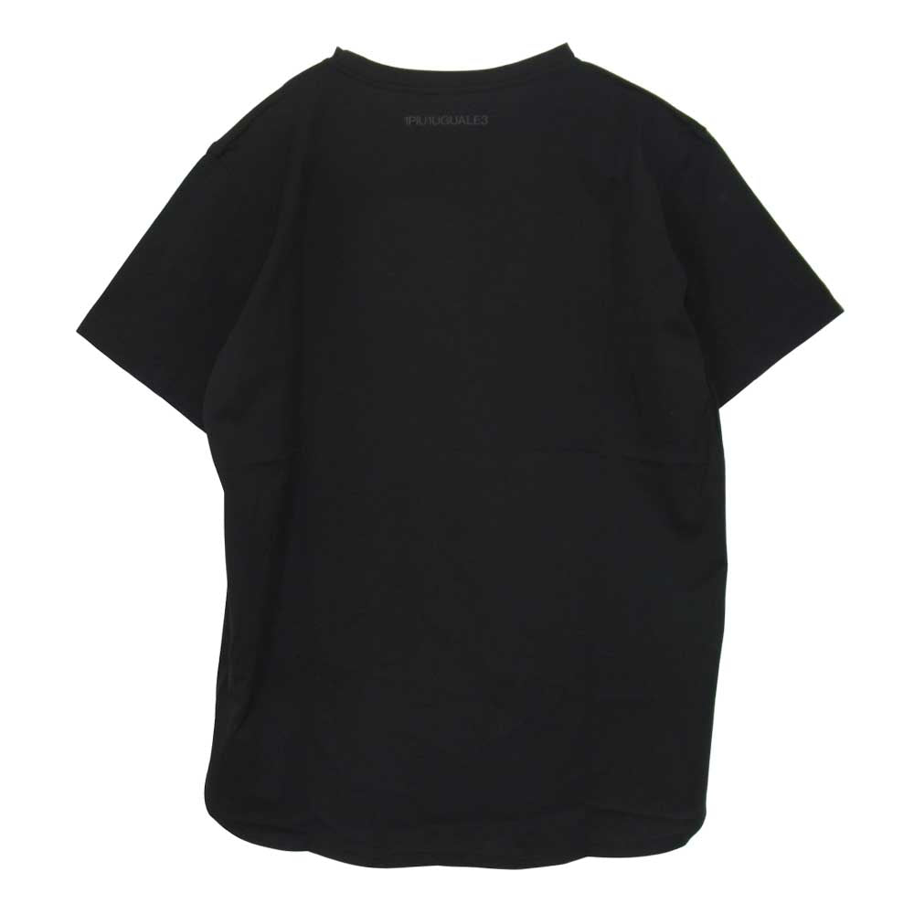 1piu1uguale3 ウノピュウノウグァーレトレ MRT228 ROUND BIG CREW ラウンド ビッグ クルーネック Tシャツ ブラック系 V【美品】【中古】