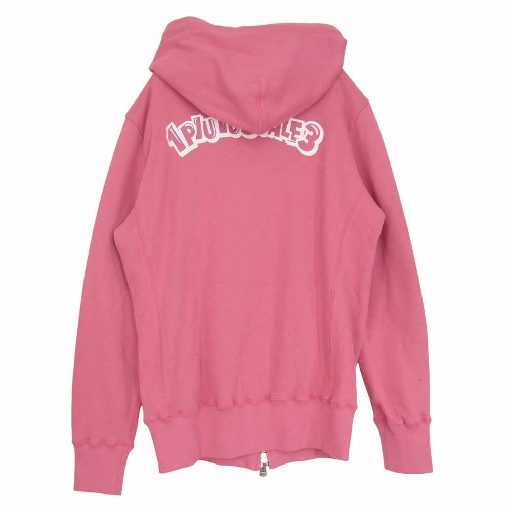 1piu1uguale3 ウノピュウノウグァーレトレ MRB371 COT264 CRANE RUNNER COLLECTION ZIP PARKA プリント ジップ パーカー ピンク系 V【美品】【中古】